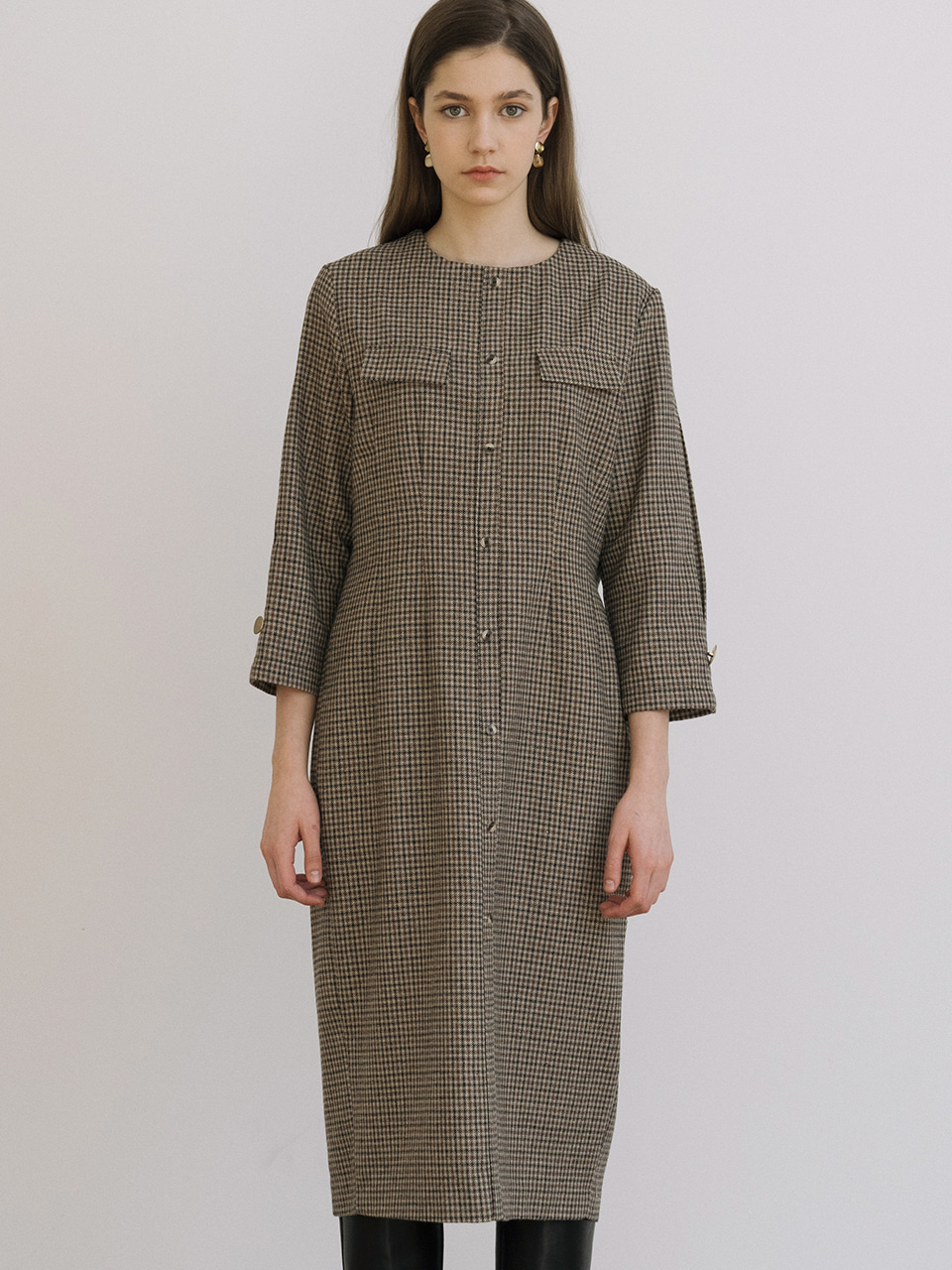 monts 1214 wool check dress
