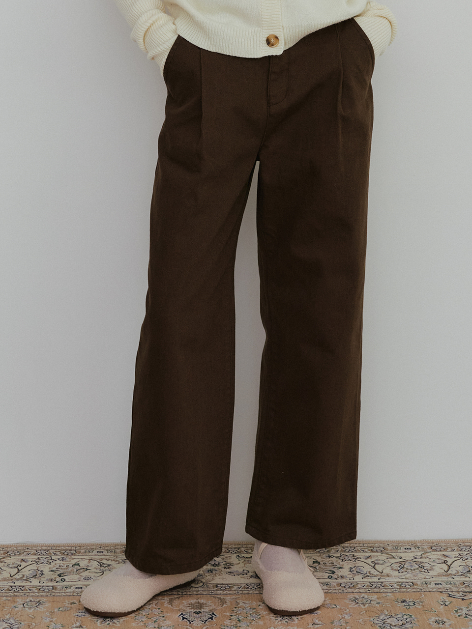 monts 1425 cotton wide leg pants (brown)