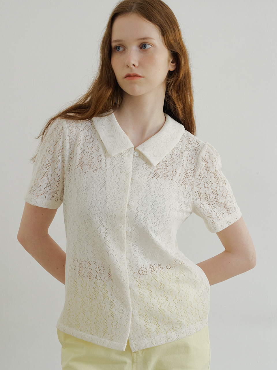 monts 1503 flower lace blouse (ivory)