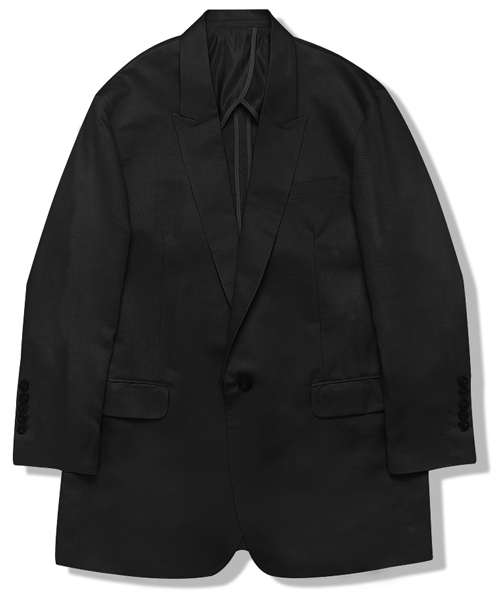 monts050 classic linen jacket (black)