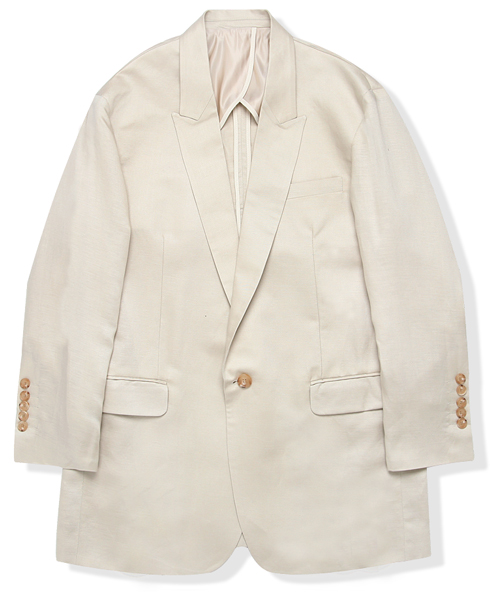 monts051 classic linen jacket (light beige)