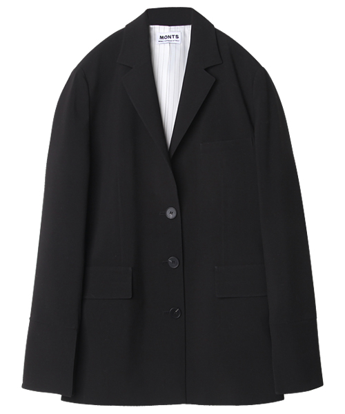 monts327 single 3 button jacket (black)