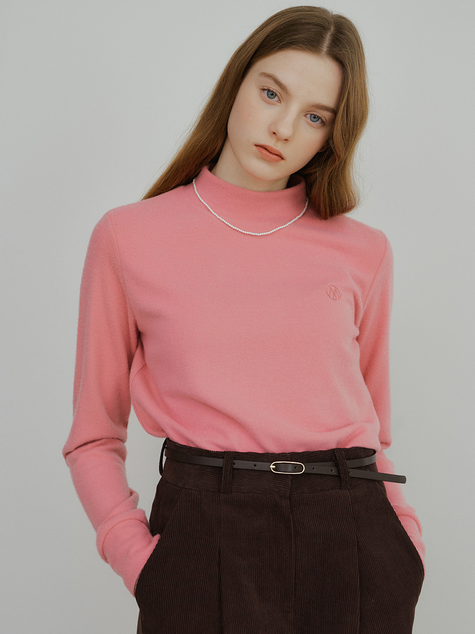 monts 1418 soft high-neck top (pink)